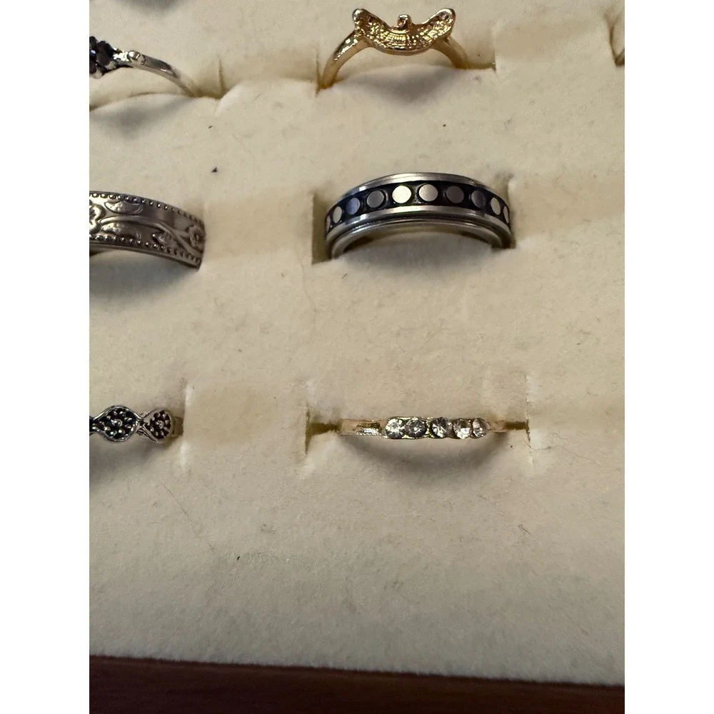 Fashion Ring Lot 50 Mixed Styles Statement Boho Crystal Silver Gold Tone